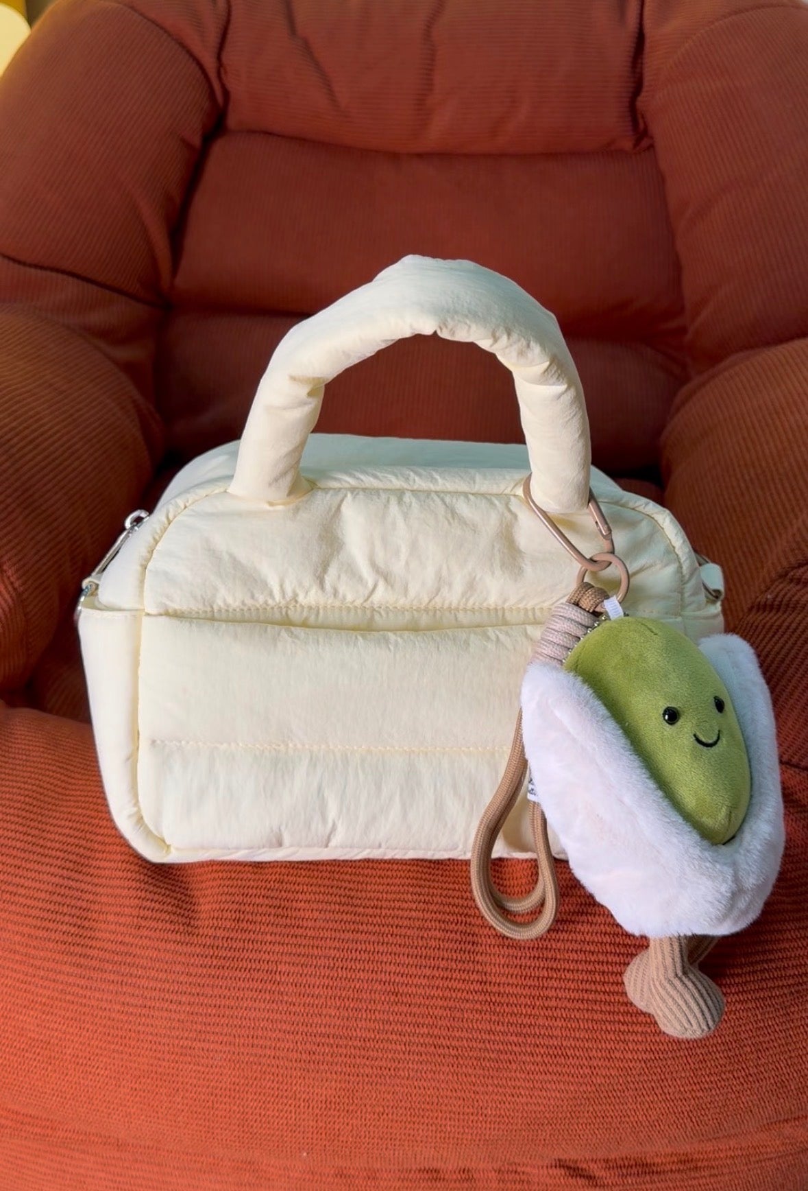 Exclusively manufactured ROXIE AND CO puffer bag