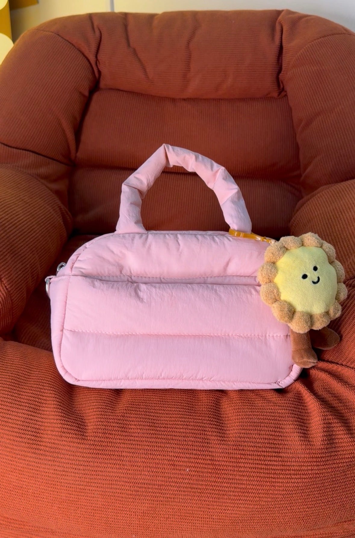 Exclusively manufactured ROXIE AND CO puffer bag